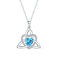 Keltische Herz-Halskette mit Geburtsstein✨ Triquetra Dreifaltigkeitsknoten Anhänger