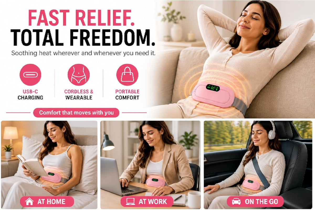 🥳 2026 Mega-Sale 🥳💞 Über 50.000× verkauft! 🔥💖 Wärmegürtel mit Massage bei Regelschmerzen – 3 Wärmestufen + Vibration. Kabellos, tragbar & leise – Wohltuende Wärme überall! 🎁✨ Das perfekte Geschenk für sie!