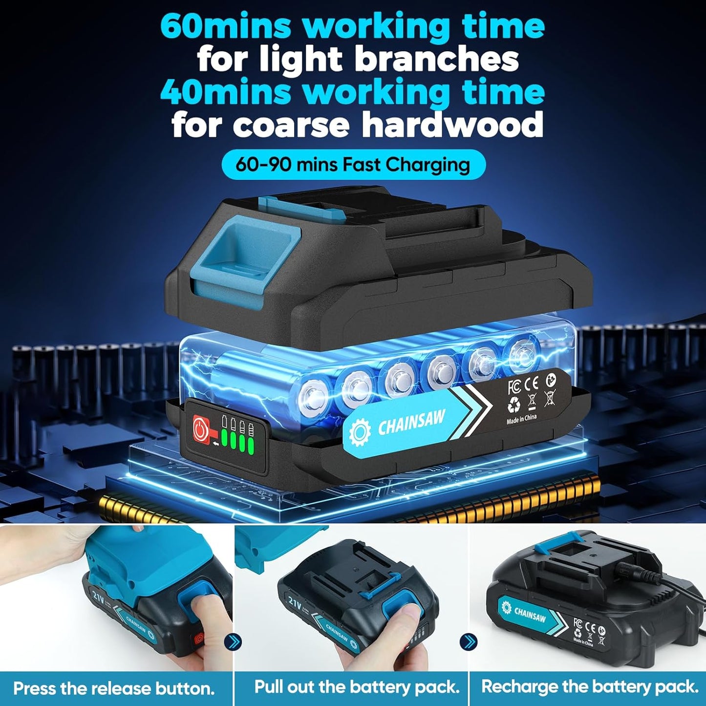 🔥 LIMITIERTES ANGEBOT 50% RABATT! ✨ 6-Zoll-Akku-Minikettensäge – Leistungsstark, Leicht, Mit 2 Akkus ⚡