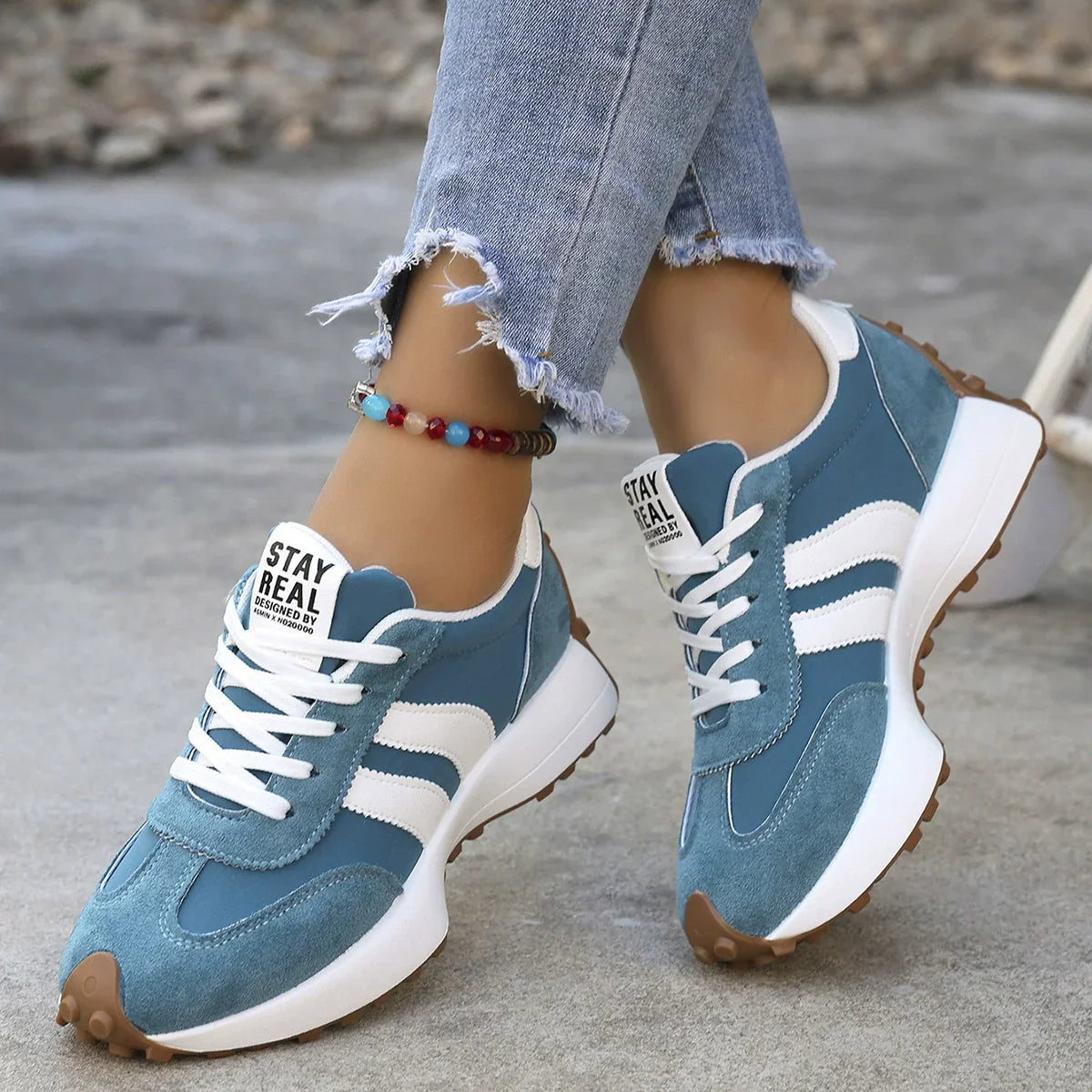 💎 57% RABATT! 💎 Damen-Freizeitschuhe – Klobige Sneaker mit 4 cm Platform, Rutschfest & Retro-Design in 6 Farben 🥿🌈