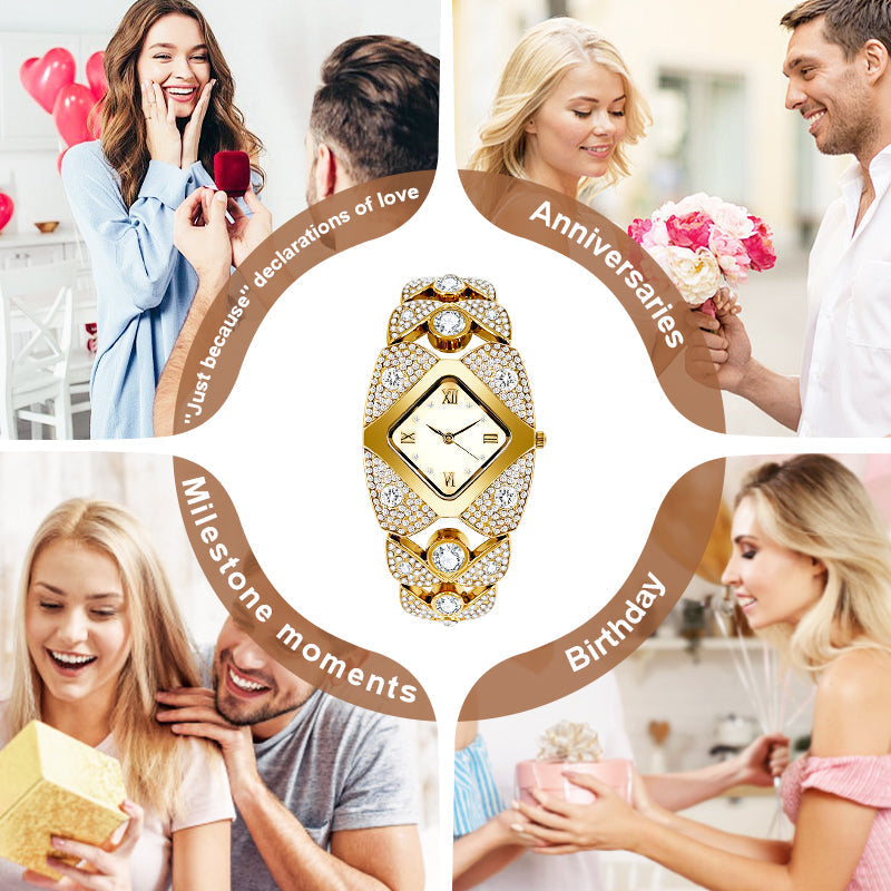 ⏳Zeitlich begrenztes Sonderangebot💎Retro-Quarzuhr für Damen mit funkelnden Strasssteinen✨