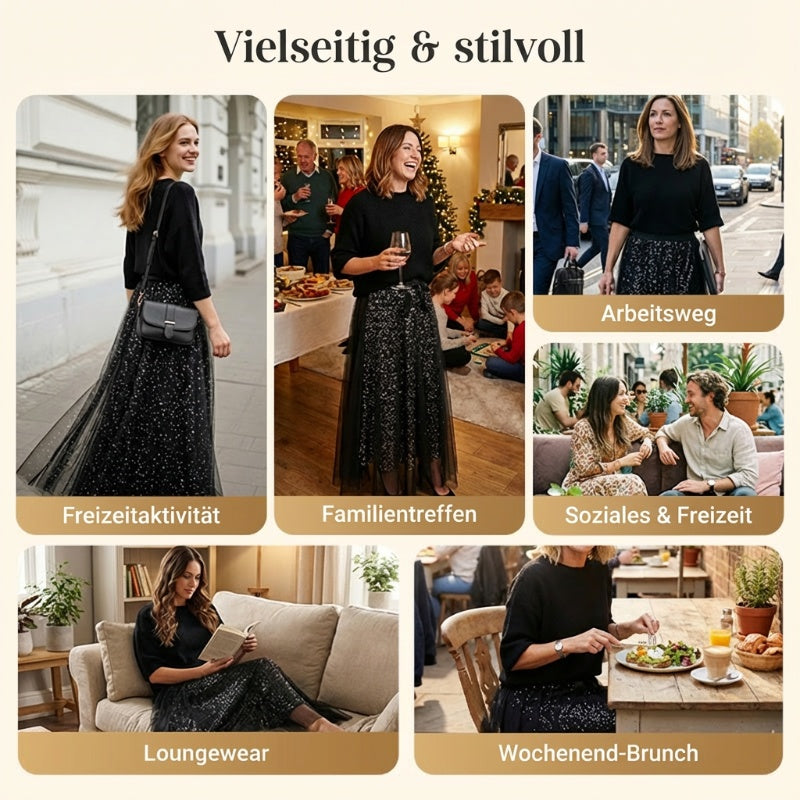 Sparkle-Top und Tüllrock für Damen