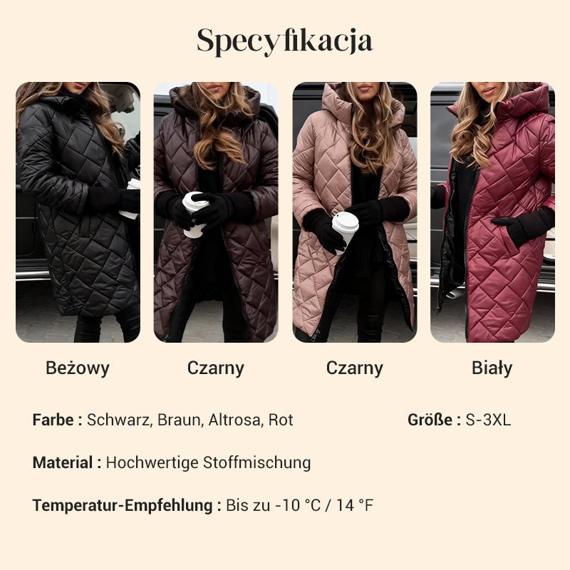 Langer, gesteppter Daunenmantel mit Kapuze für Damen🔥Kostenloser Versand🔥