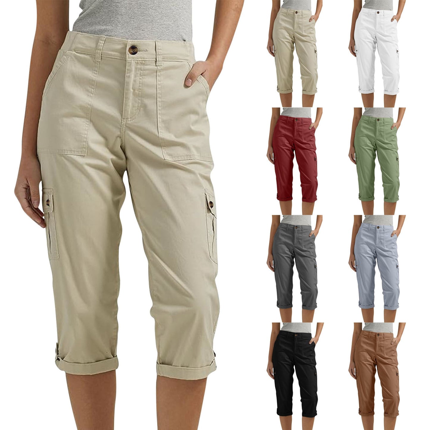 🔥 Hot Sale 🔥Hochelastische Freizeitshorts mit mehreren Taschen für Damen