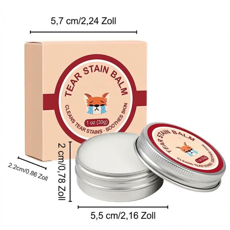Set aus Schutzcreme und Bürste gegen Tränenspuren für Haustiere