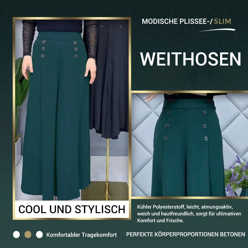 👖 60% RABATT JETZT ! 🔥 Falten-Weitbeinhosen – Schmeichelhafte Silhouette, Bequemer Tragekomfort & Vielseitiger Stil 💃