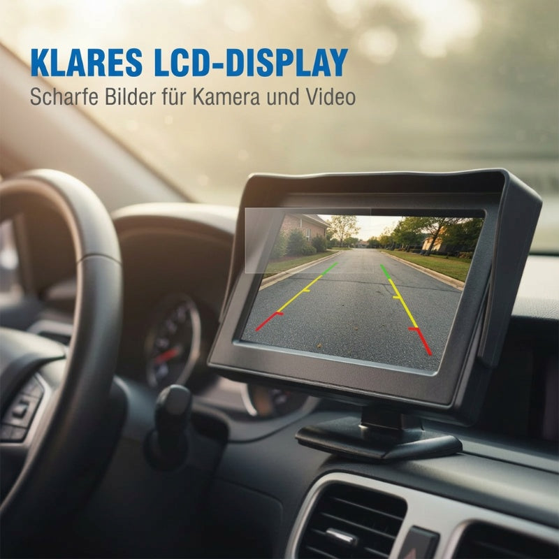 📺✨ 4,3-Zoll Auto-Display TFT-LCD – Doppel Videoeingänge + 9-35V Spannung + Kompakt Design! ✨