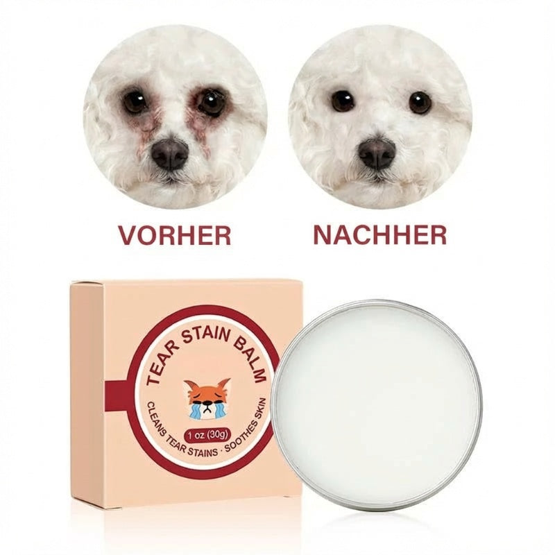 Set aus Schutzcreme und Bürste gegen Tränenspuren für Haustiere