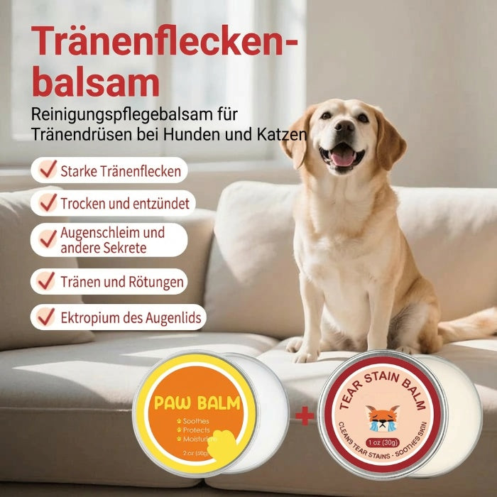 Set aus Schutzcreme und Bürste gegen Tränenspuren für Haustiere