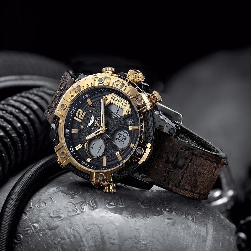 ⌚Multifunktionale Herren-Quarz-Sportuhr mit zwei Displays, wasserdicht bis 3 ATM