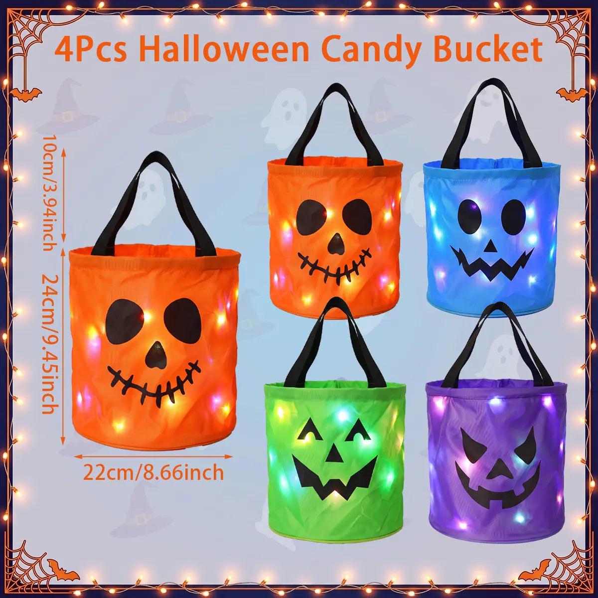 🎃 Diese Halloween-Tasche ist schon ein Hit! ✨ LED-Kürbis Trick-or-Treat-Tasche – Das perfekte Leuchten für Kinder 👻