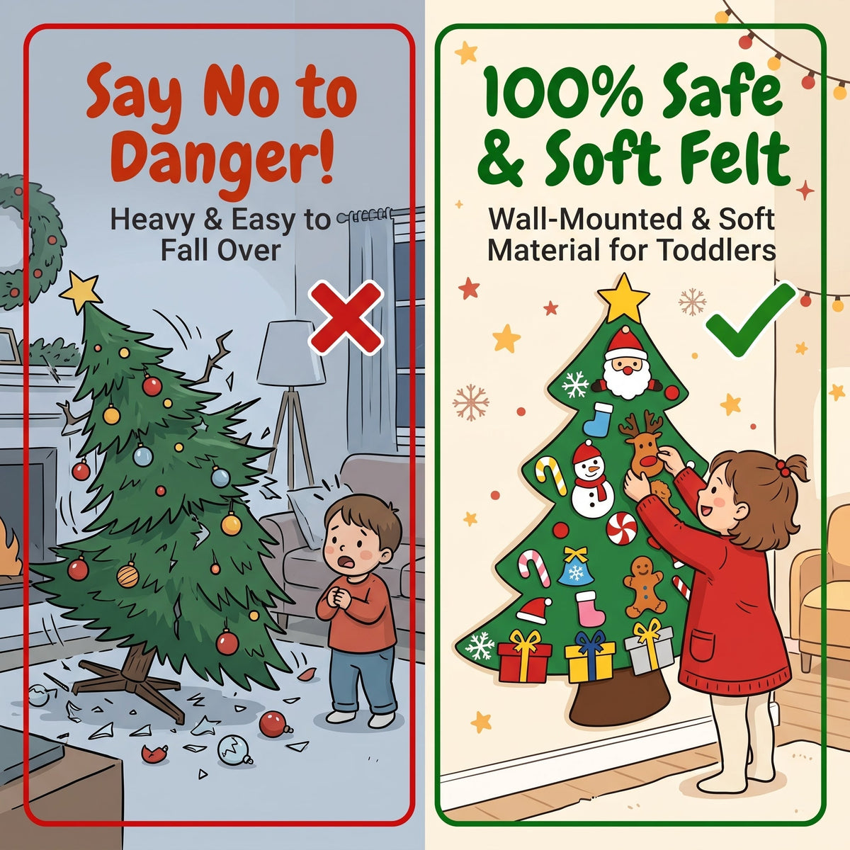 🎄Weihnachtsaktion - 50 % Rabatt🎁DIY-Filz-Weihnachtsbaum-Set