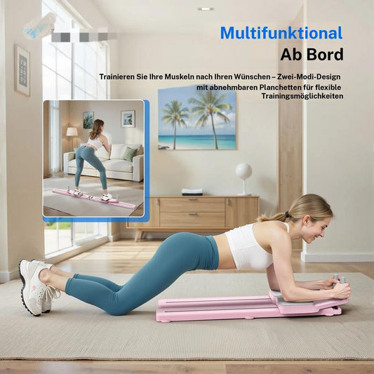 Multifunktionale Pilates-Reformer-Falttafel mit Knie-Timer und Widerstandsbändern für zu Hause für Bauch, Rücken, Schultern und Beinübungen