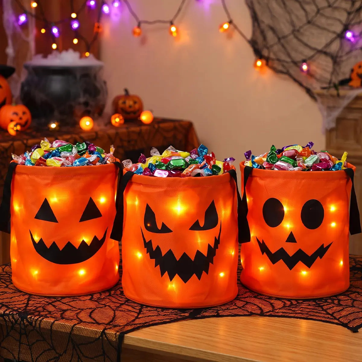 🎃 Diese Halloween-Tasche ist schon ein Hit! ✨ LED-Kürbis Trick-or-Treat-Tasche – Das perfekte Leuchten für Kinder 👻