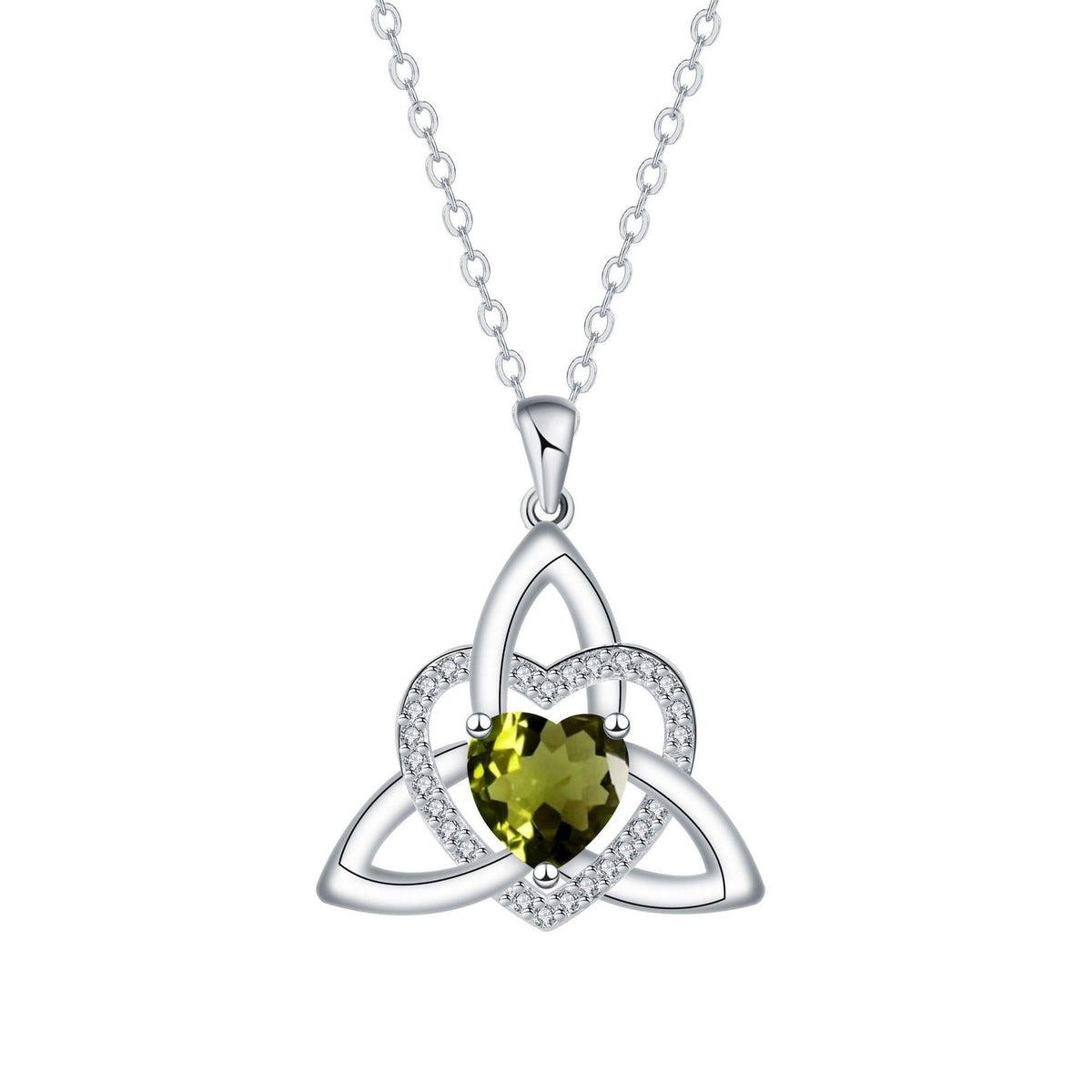 Keltische Herz-Halskette mit Geburtsstein✨ Triquetra Dreifaltigkeitsknoten Anhänger