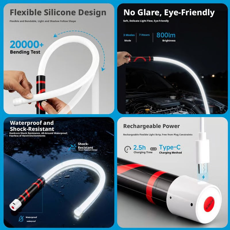 📢📢50 % Rabatt!! ⏰ Flexibles LED-Lichtband aus Silikon – Wasserdicht, Dimmbar & Einfache Installation für Innen & Außen 🏠