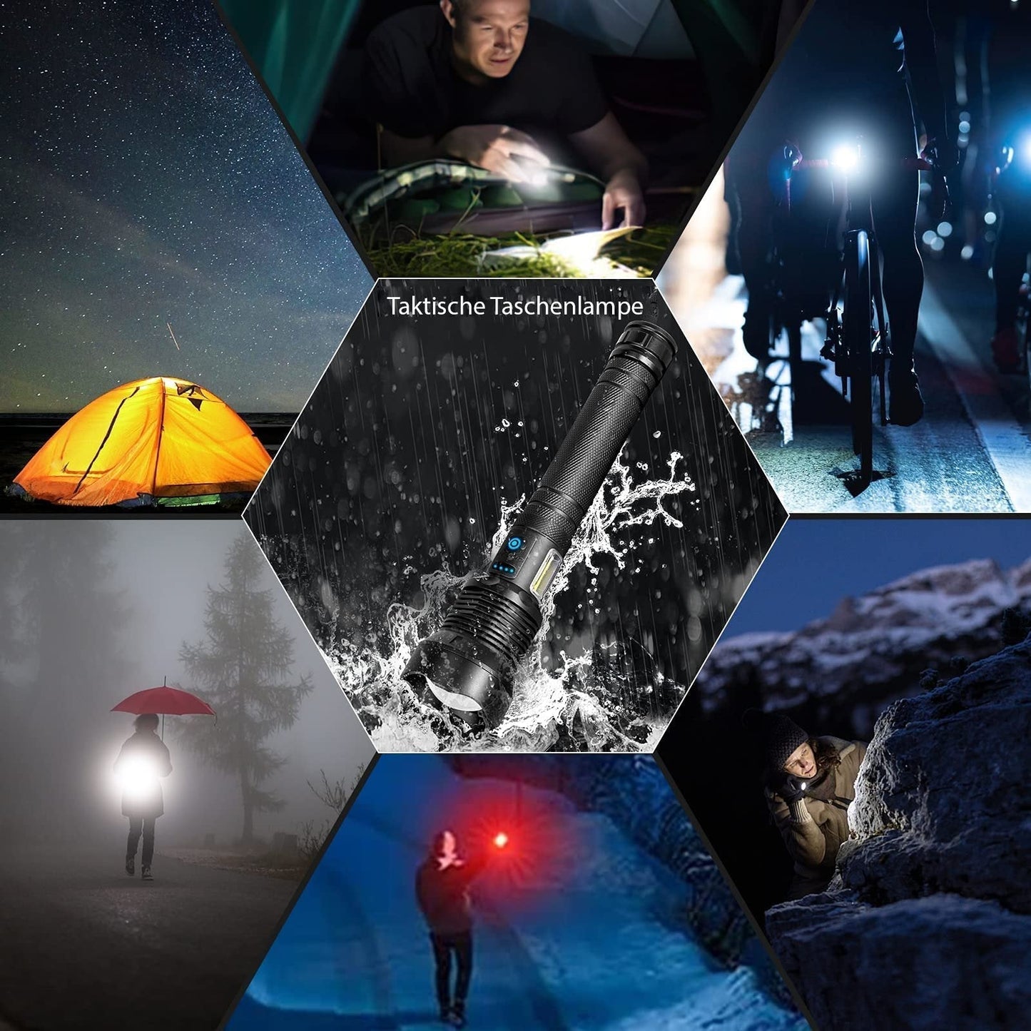 🔦 64 % Rabatt! 🎉 Wiederaufladbare Taschenlampe mit 90.000 Lumen – Extrem hell, wasserdicht und mit langer Akkulaufzeit 📦