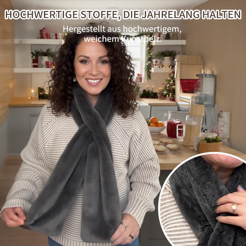 🏆LETZTER TAG SALE 50% RABATT🔥⚡50K+ verkauft!🧣Ultraweicher Kunstfell-Durchziehschal mit geheimer Reißverschlusstasche