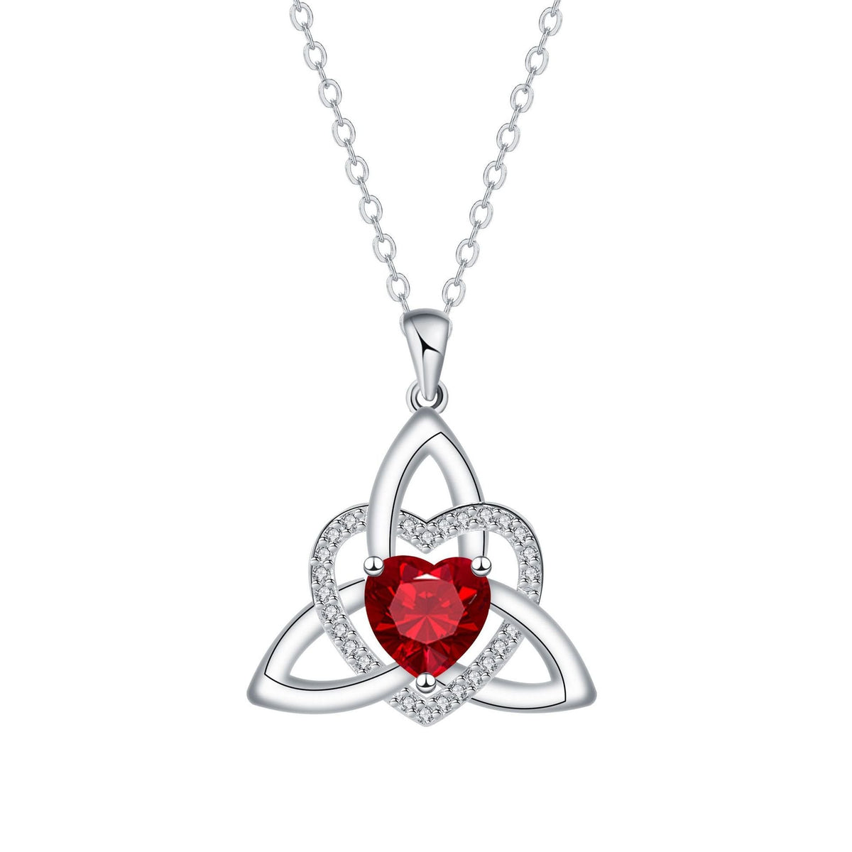 Keltische Herz-Halskette mit Geburtsstein✨ Triquetra Dreifaltigkeitsknoten Anhänger