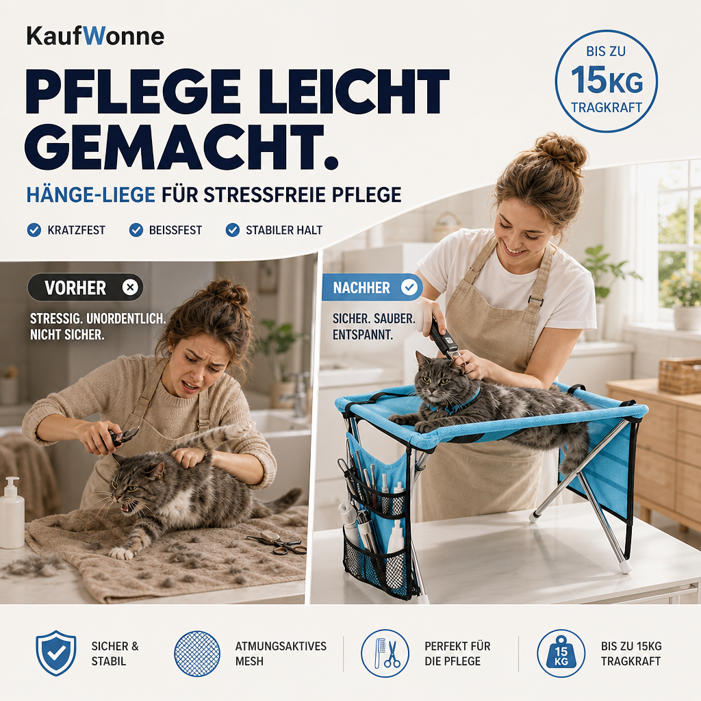 📢📢 JETZT 50 % RABATT!! ⏰2-in-1 Faltbares Haustier-Pflegebett🐱🐶🛋️