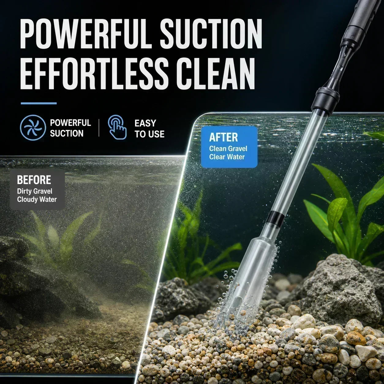 🐠 50% RABATT! ⚡ Elektrischer Aquarienkiesreiniger – Automatischer Mulmabsauger, wiederaufladbar & wasserdicht – Sauberes Aquarium ohne Wasserwechselstress ✨