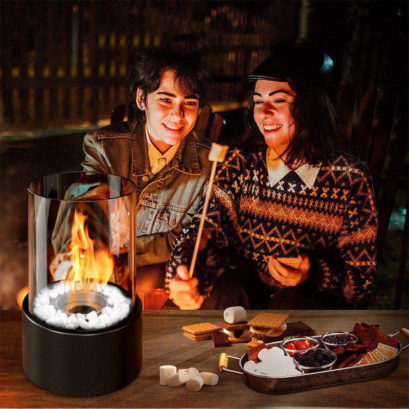 🔥 50% RABATT! 🏠 Tischkamin aus Glas & Metall – Tragbar, Rauchfrei für Drinnen & Draußen, Mit Ethanol-Brenner & Gemütliches Deko-Akzent Für Ihr Zuhause ✨