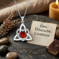 Keltische Herz-Halskette mit Geburtsstein✨ Triquetra Dreifaltigkeitsknoten Anhänger