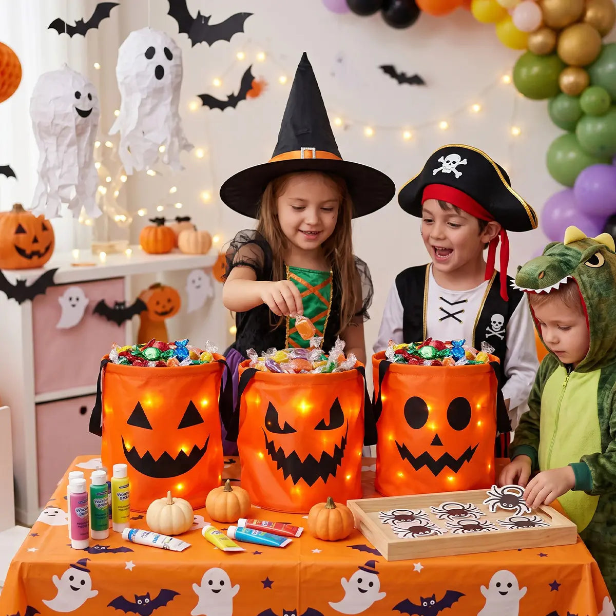 🎃 Diese Halloween-Tasche ist schon ein Hit! ✨ LED-Kürbis Trick-or-Treat-Tasche – Das perfekte Leuchten für Kinder 👻