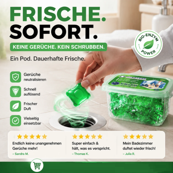 🏠50 % Rabatt!💧  Abfluss‑Deodorant‑Tabs – Bio‑Enzym‑Formel neutralisiert Gerüche direkt an der Quelle. Sofortiger Frischeduft, ohne aggressive Chemikalien. Verabschieden Sie sich von unangenehmen Gerüchen. 🚰✅