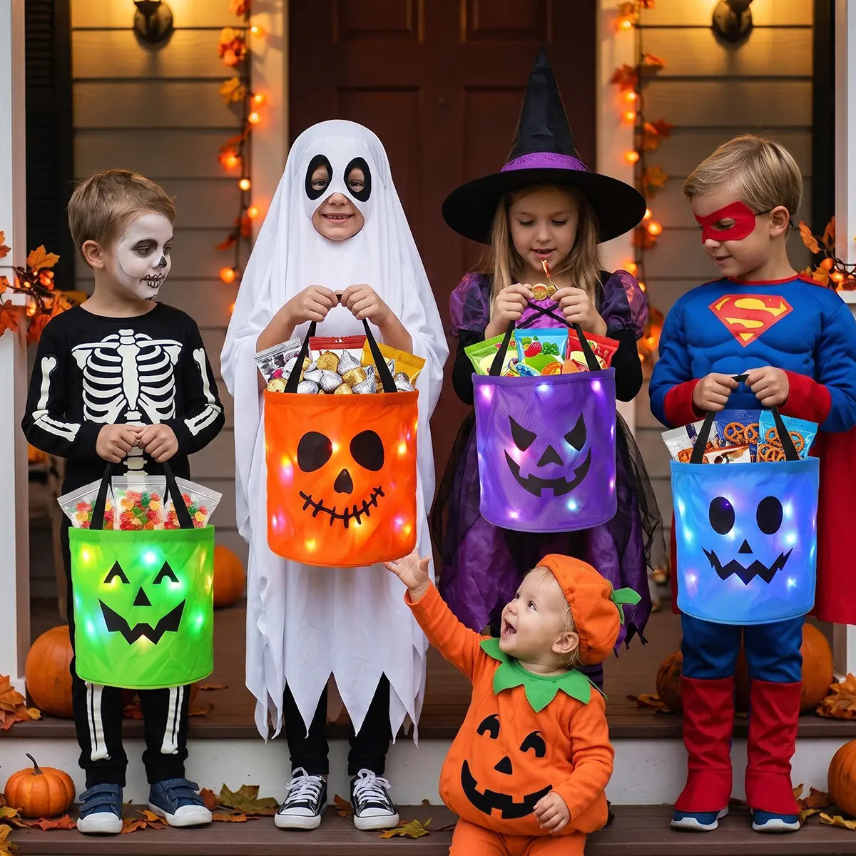 🎃 Diese Halloween-Tasche ist schon ein Hit! ✨ LED-Kürbis Trick-or-Treat-Tasche – Das perfekte Leuchten für Kinder 👻