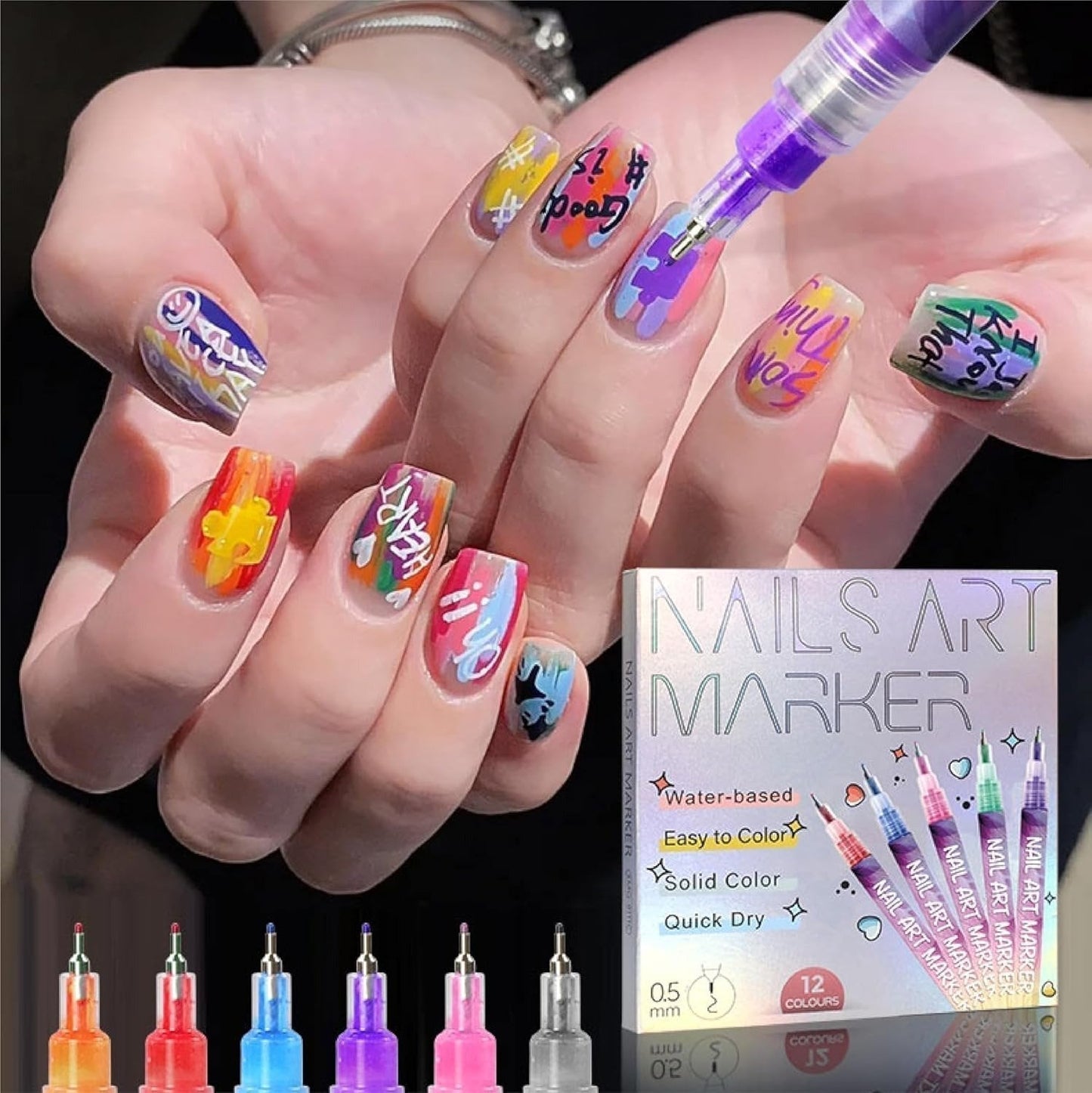 ⏳Limitiertes Sonderangebot⏰Set mit 12 Nail Art Stiften🎨