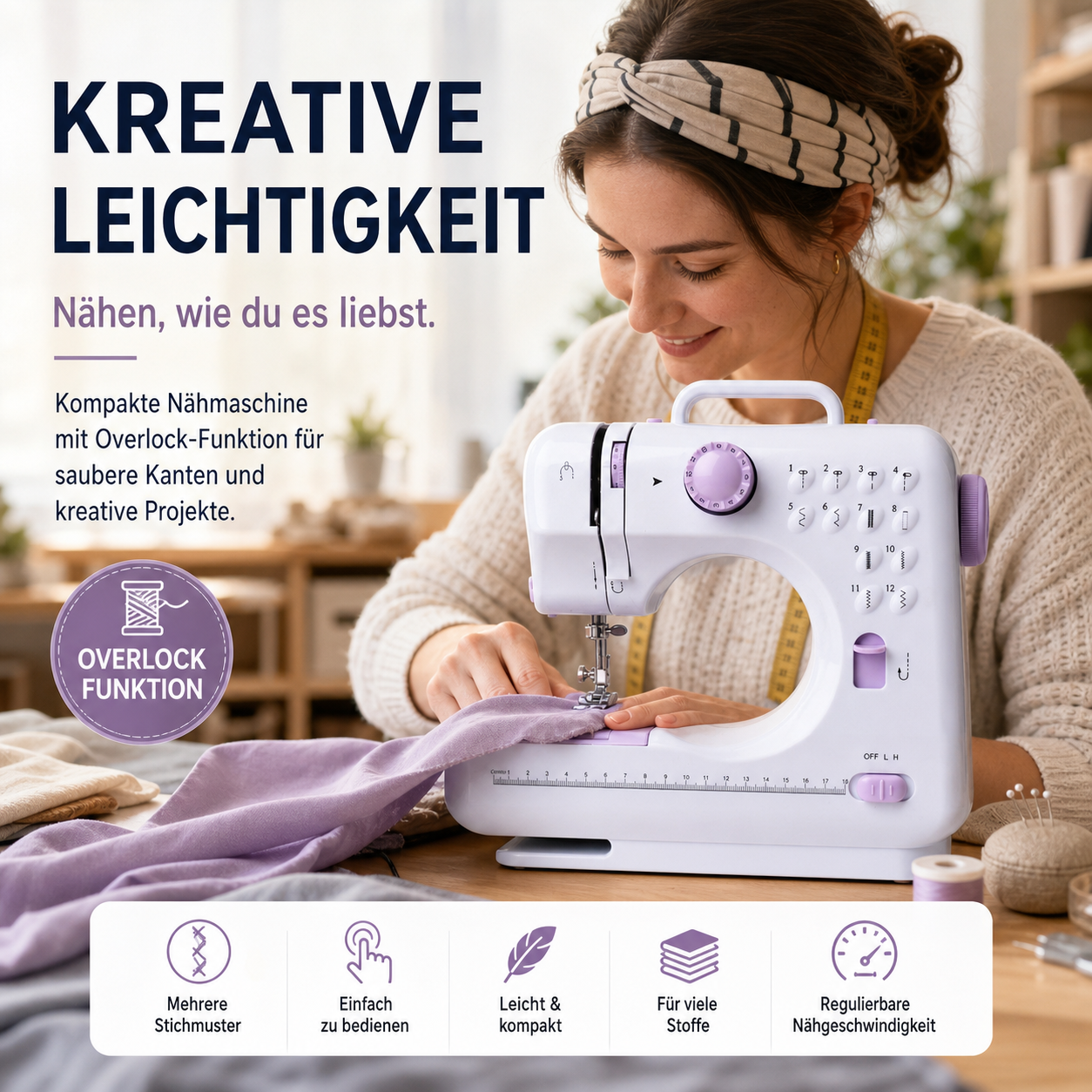 🧵 50% RABATT! 🛍️ Mini-Nähmaschine für Zuhause – 12 Stiche, robust & kompakt – Ideal für Reparaturen & DIY-Projekte ✂️