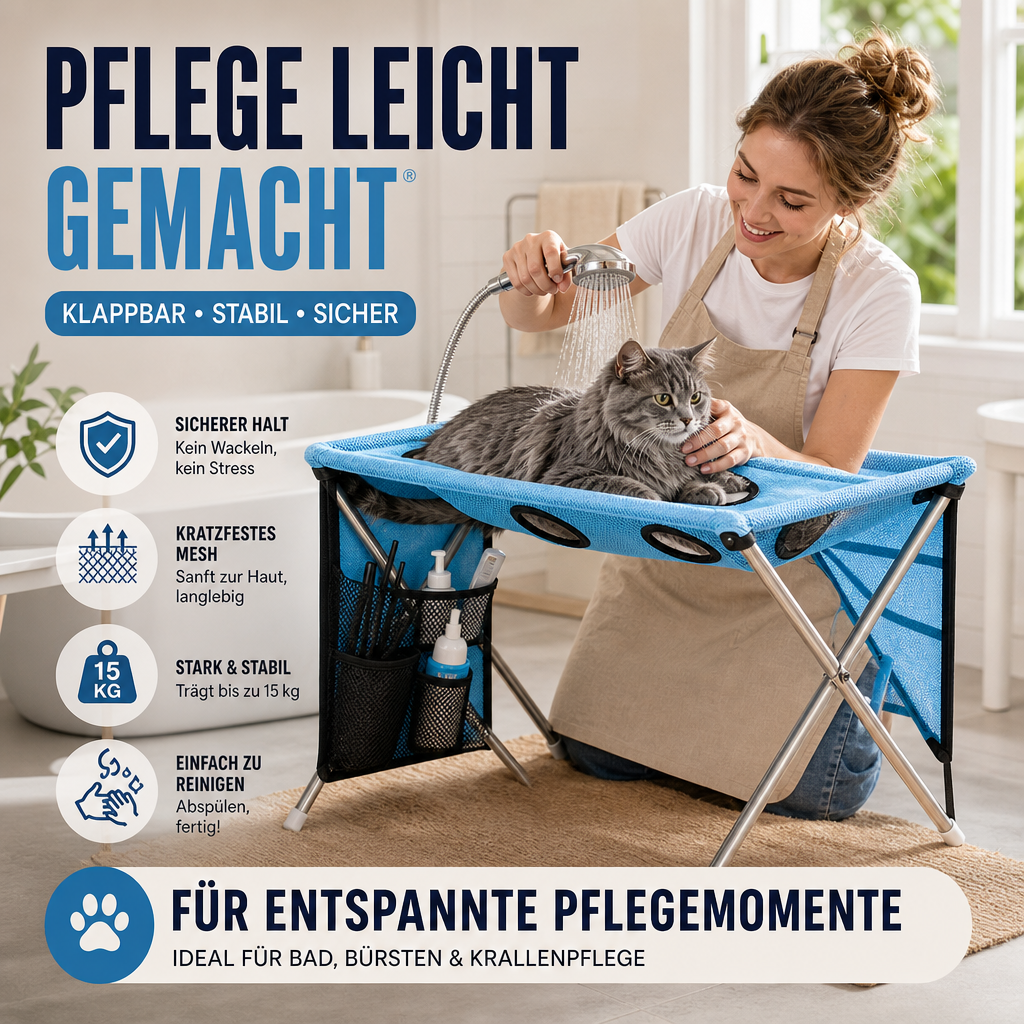 📢📢 JETZT 50 % RABATT!! ⏰2-in-1 Faltbares Haustier-Pflegebett🐱🐶🛋️