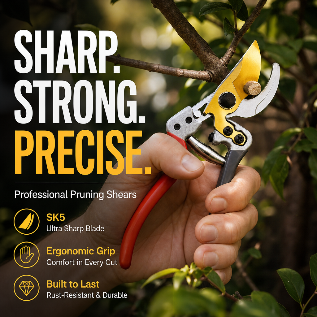 🌱  50 % Rabatt ! Robuste SK5-Gartenschere – Scharfer Schnitt, mühelose Gartenpflege! 🌿 Ultrascharfe Klinge, rutschfester Griff, stark für Äste & Sträucher ✂️