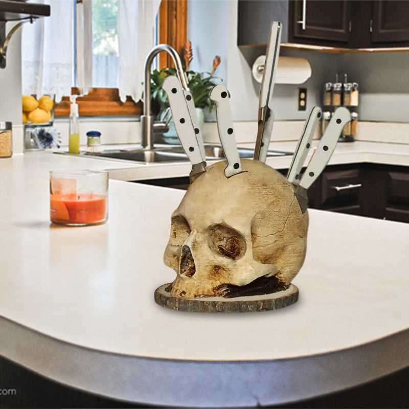 💀Kreativer Totenkopf-Messerhalter aus Harz🔥🔥