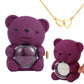 💝 50% RABATT! 🌹 Niedliches Teddybär-Set mit konservierter Rose – Komplettset (Halskette, Ewige Rose, Bär), Einzigartiges Geschenk & Romantisch 🧸