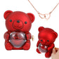 💝 50% RABATT! 🌹 Niedliches Teddybär-Set mit konservierter Rose – Komplettset (Halskette, Ewige Rose, Bär), Einzigartiges Geschenk & Romantisch 🧸