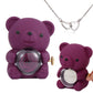 💝 50% RABATT! 🌹 Niedliches Teddybär-Set mit konservierter Rose – Komplettset (Halskette, Ewige Rose, Bär), Einzigartiges Geschenk & Romantisch 🧸