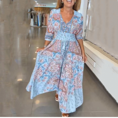 ⏳Begrenzte Zeit 49% Rabatt💥Elegantes langes Blumenkleid für Damen