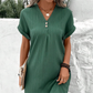 👗 50% RABATT! ✨ V-Ausschnitt-Kleid mit Knopfleiste – Einfarbig, bequem & vielseitig – Ideal für Alltag, Büro & Freizeit 🌸