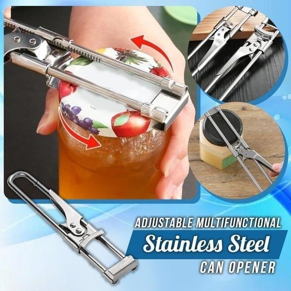 🥳2026 HEISSER DEAL🥳💞50K+ VERKAUFT! 🔥 50% RABATT! Verstellbarer Edelstahl-Glas- & Flaschenöffner – Zahnprofil, rutschfeste Arretierung, für Deckel bis 10 cm. Müheloses Öffnen! 🛡️💪