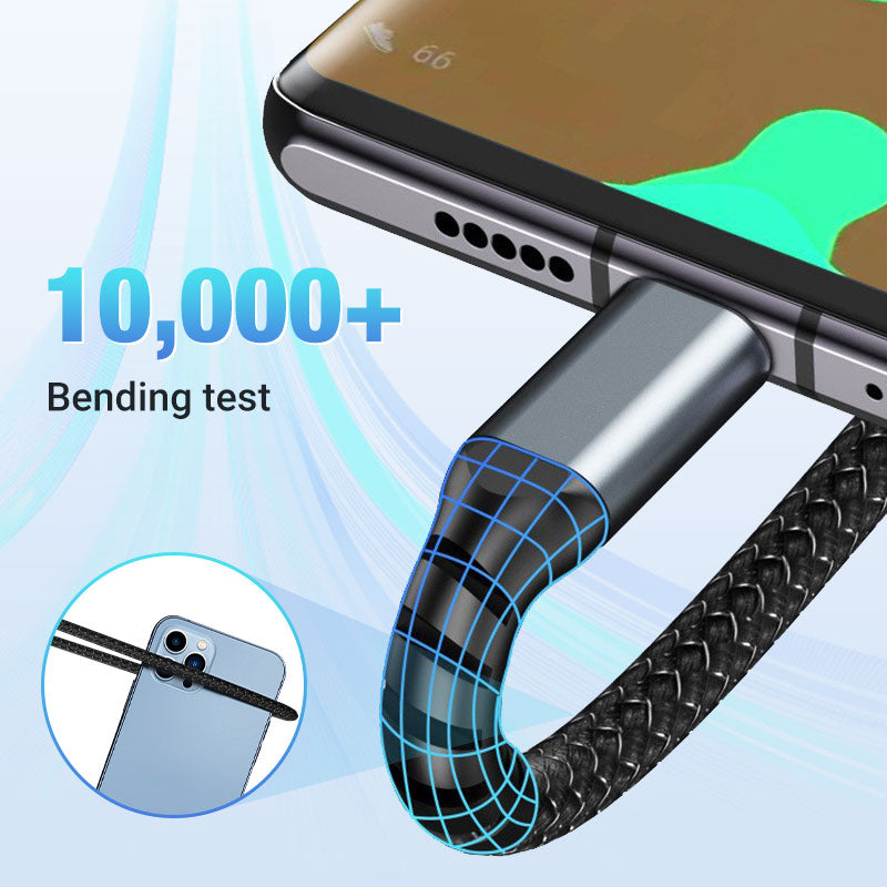 Transparentes, leuchtendes 3-in-1-Schnellladekabel