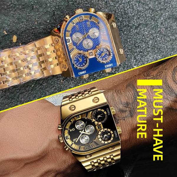 ⌚ 60% RABATT JETZT ! 💼 Business-Herrenuhr (51 mm) – Großes Zifferblatt, Faltschließe aus Gold & Edelstahl, Wasserdicht & Stilvoll ⚡