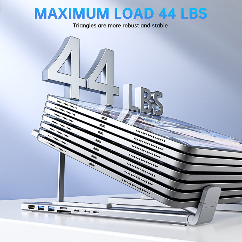 💻 50% RABATT! ⚡ 2-in-1 USB-C Dockingstation & Laptopständer – 8 Ports, 4K HDMI & Höhenverstellbar für Mehr Produktivität 🖥️