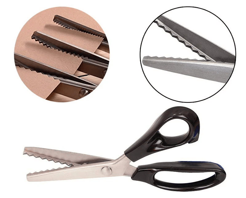 ✂️Jetzt 50 % Rabatt! DIY-Nähschere mit Wellenschliff – Zickzack-Schere, Stoffschneidewerkzeug gegen Ausfransen für Stoff, Papier und Bastelprojekte