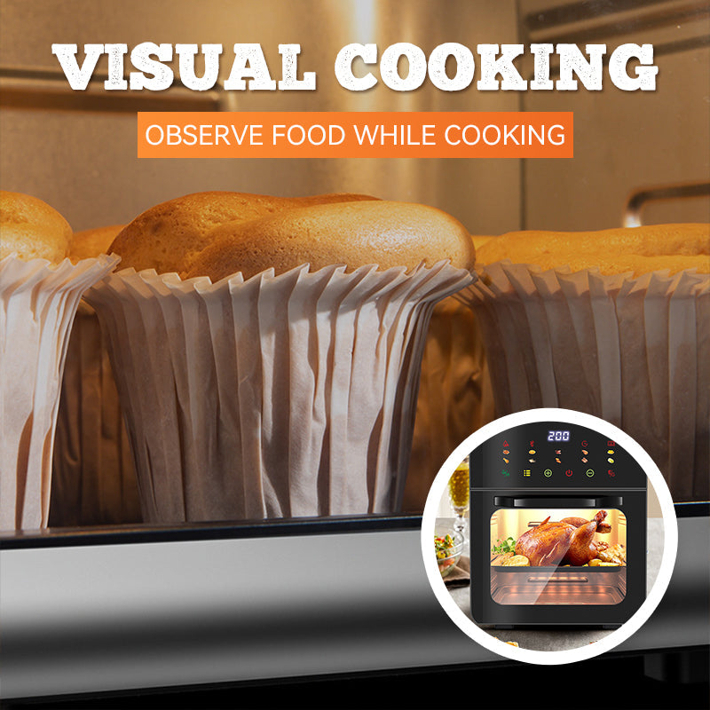 🔥60% Rabatt - TOP ANGEBOT🍳🍗 Multifunktionale Heißluftfritteuse mit Sichtfenster & Touchscreen | Kostenloser Versand✈️