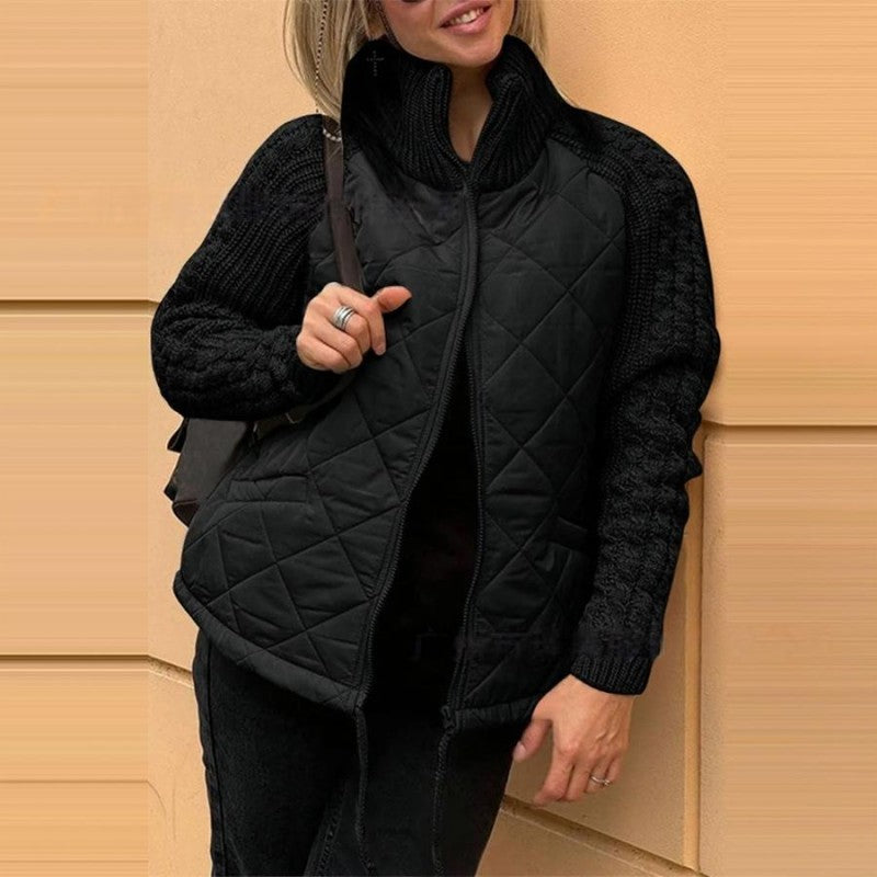 ⏳Begrenzte Zeit 50% Rabatt💥Gestrickte Patchwork-Pufferjacke für Damen