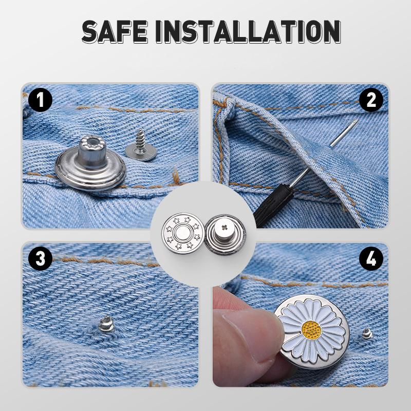 👖 KAUFE 2, ERHALTE 1 GRATIS! 🎉 Abnehmbare Jeansknöpfe – Ohne Nähen, Universelle Größe & Unsichtbare Befestigung 📦