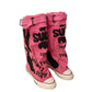 💗LETZTER TAG AKTION - 76% RABATT💗Flache Retro-Stiefel aus Canvas mit mittlerem Schaft für Damen