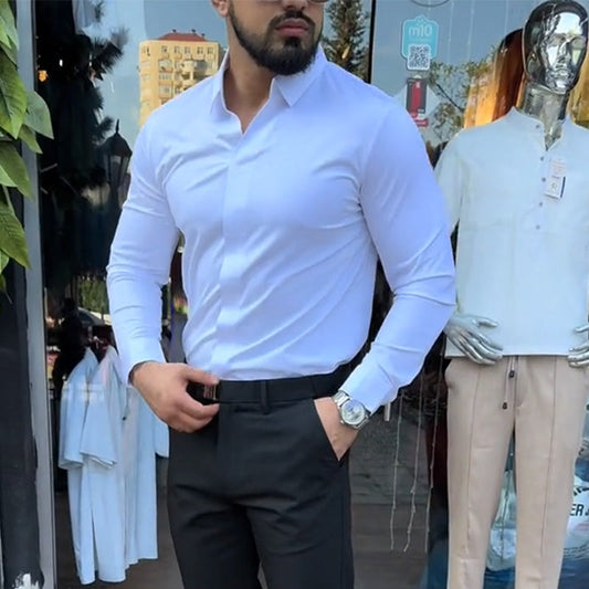 ✨Bestseller 2025⌛👔 Herren-Freizeithemd, schmal geschnitten, einfarbig